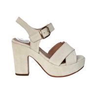Босоножки женские замшевые белые на застежке Арт. S-111-180
