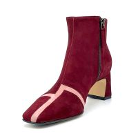 Бордовые полусапожки на устойчивом каблуке Арт. 53548-0 F.EDDA ST. T.3901