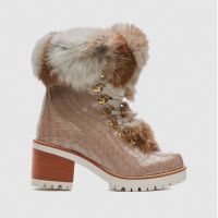 Ботильоны бежевого цвета на шнуровке Арт. Alisa 2015471/15 BEIGE