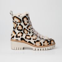 Меховые ботинки на шнуровке с животным принтом Арт. 2315463A/21 animalier BIANCO