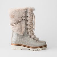 Белые сапоги из кожи и искусственного меха Арт. Irina 2615400C/1 PERLA