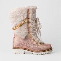 Розовые сапоги из кожи и искусственного меха Арт. Irina 2615400C/3 ROSA